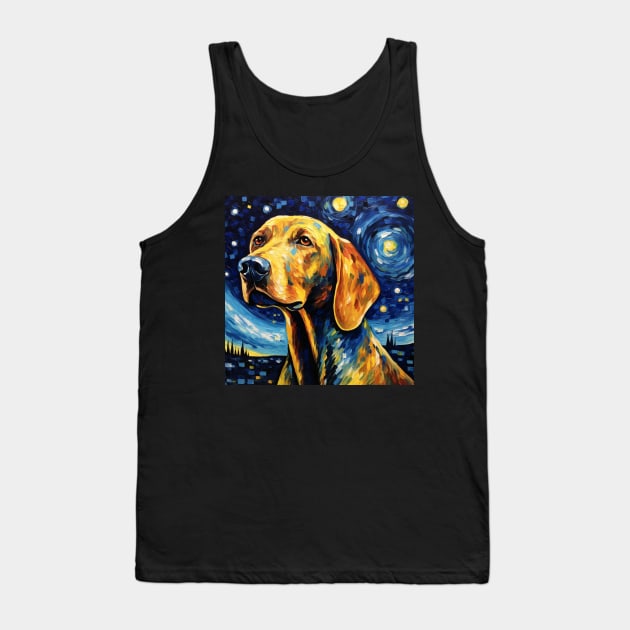 Redbone Dog Portrait in Van Gogh Style Tank Top by NatashaCuteShop